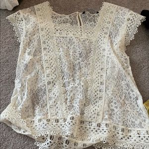 Zara cream lace top